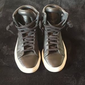 Adidas Black leather High tops size 8